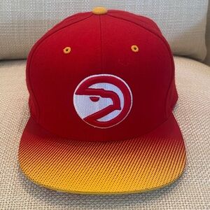 Mitchell & Ness NBA Atlanta Hawks Snap Back Hat/ Red Yellow Ombré